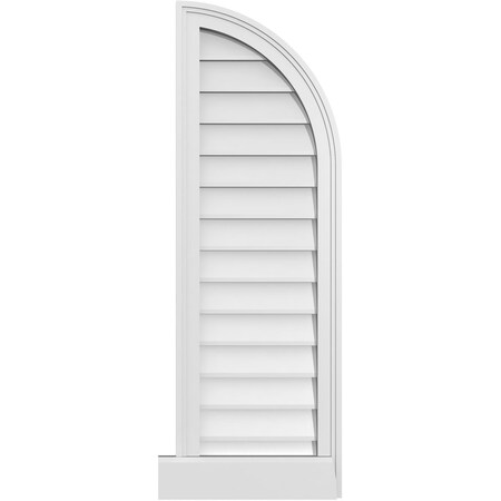 Ekena Millwork Quarter Round Top Right Surface Mount PVC Gable Vent w/ 2"W x 2"P Brickmould Sill Frame, 14"W x 42"H GVPQR14X4203SN